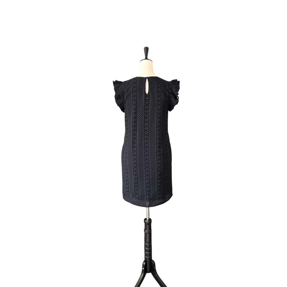 NWT Evereve Tinsley Black Eyelet Ruffle Sleeve Mini Dress LBD Size XS (US 2) - Picture 6 of 14